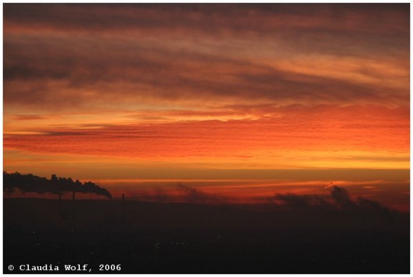 Sonnenaufgang in Ludwigshafen-Oggersheim 14.12.2006