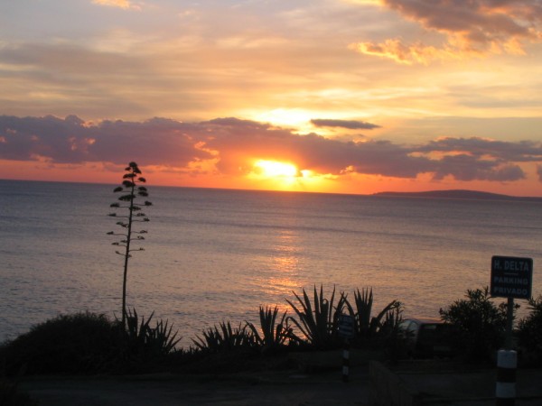 Sonnenuntergang in Mallorca - September 2004 - neben Hotel Delta - fotografiert mit Canon IXUS II