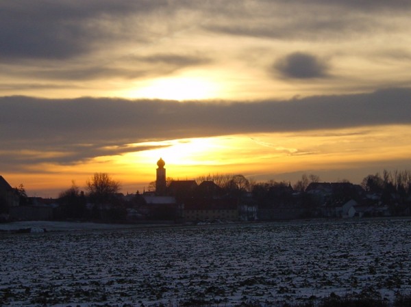 Morgenstimmung über Hemau in der südlichen Oberpfalz (Dezember 2003)